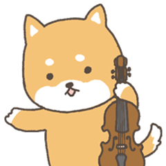 violin and shiba-inu 2