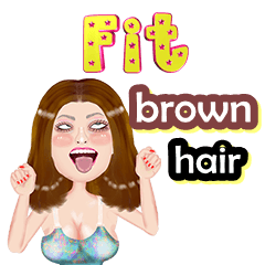 Fit - brown hair - Big sticker