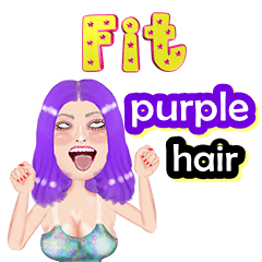 Fit - purple hair - Big sticker