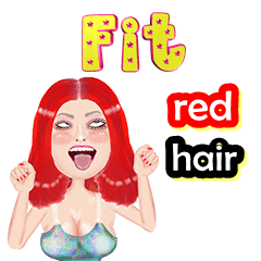 Fit - red hair - Big sticker