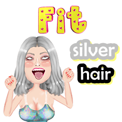 Fit - silver hair - Big sticker