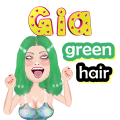 Gia - green hair - Big sticker