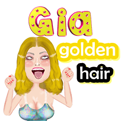 Gia - golden hair - Big sticker