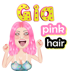 Gia - pink hair - Big sticker