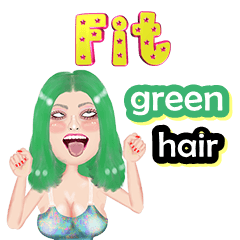 Fit - green hair - Big sticker