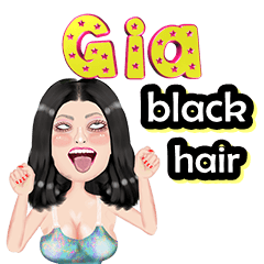Gia - black hair - Big sticker