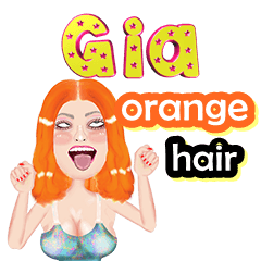 Gia - orange hair - Big sticker