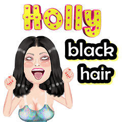 Holly - black hair - Big sticker