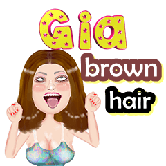 Gia - brown hair - Big sticker
