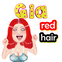 Gia - red hair - Big sticker