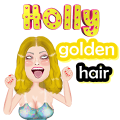 Holly - golden hair - Big sticker