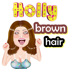 Holly - brown hair - Big sticker