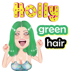 Holly - green hair - Big sticker