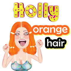 Holly - orange hair - Big sticker