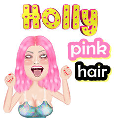 Holly - pink hair - Big sticker