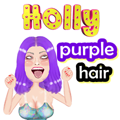 Holly - purple hair - Big sticker