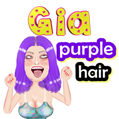 Gia - purple hair - Big sticker