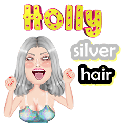 Holly - silver hair - Big sticker