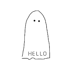Simple sticker of sheet ghost 1