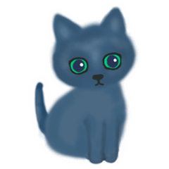 Cat Blue-chan Russian Blue Sticker