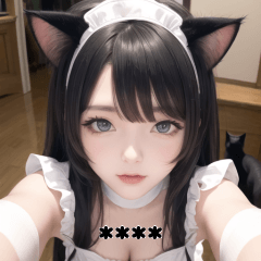cosplay cat ears maid girl