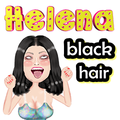 Helena - black hair - Big sticker