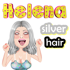 Helena - silver hair - Big sticker