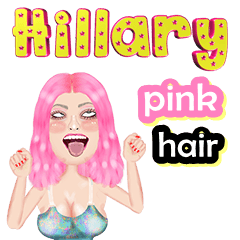 Hillary - pink hair - Big sticker