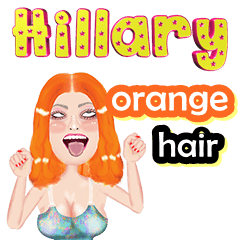 Hillary - orange hair - Big sticker