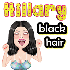 Hillary - black hair - Big sticker
