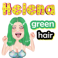 Helena - green hair - Big sticker