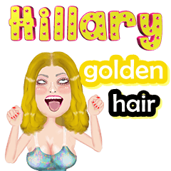 Hillary - golden hair - Big sticker