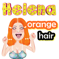 Helena - orange hair - Big sticker