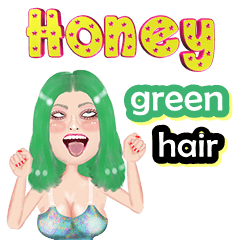 Honey - green hair - Big sticker