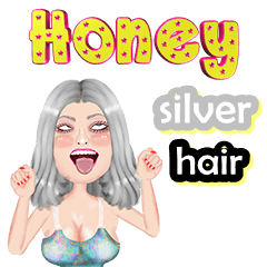 Honey - silver hair - Big sticker