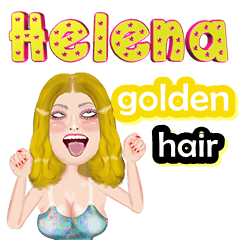 Helena - golden hair - Big sticker