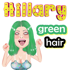 Hillary - green hair - Big sticker