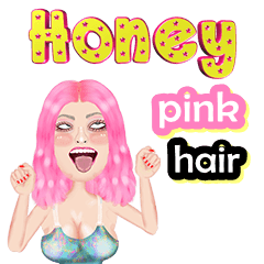 Honey - pink hair - Big sticker