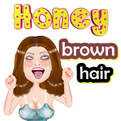 Honey - brown hair - Big sticker