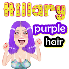 Hillary - purple hair - Big sticker