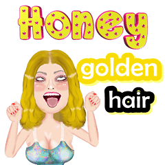 Honey - golden hair - Big sticker