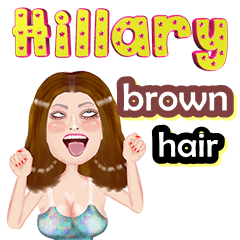 Hillary - brown hair - Big sticker