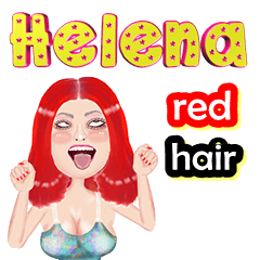 Helena - red hair - Big sticker