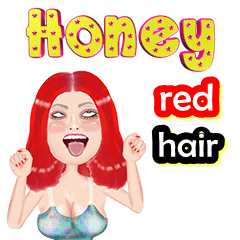 Honey - red hair - Big sticker