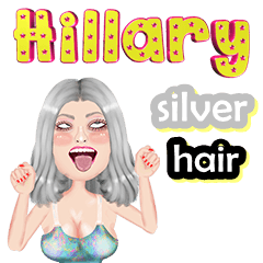 Hillary - silver hair - Big sticker