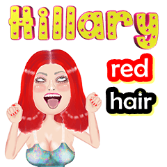 Hillary - red hair - Big sticker