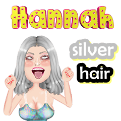 Hannah - silver hair - Big sticker