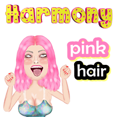 Harmony - pink hair - Big sticker