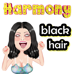 Harmony - black hair - Big sticker