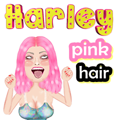 Harley - pink hair - Big sticker